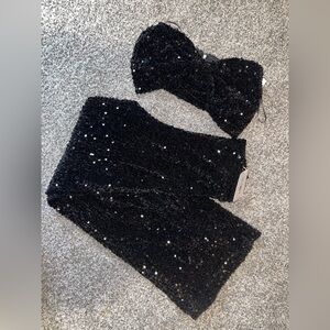 Black Sequin Two-Piece Set